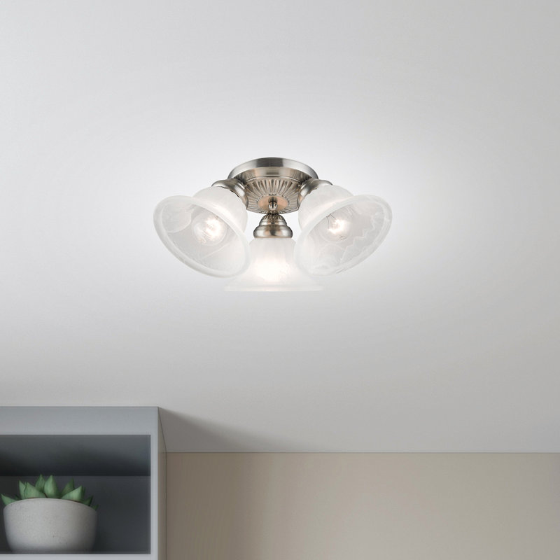 Glass Flush Mount, Brushed Nickel