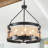 6 - Light 18.9" Dimmable Metal Drum Cage Candle Chandelier-1315321856
