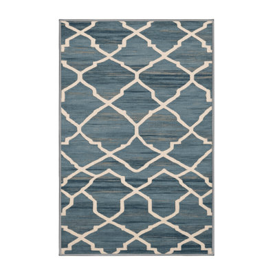 Machine Washable Trellis Gray Area Rug