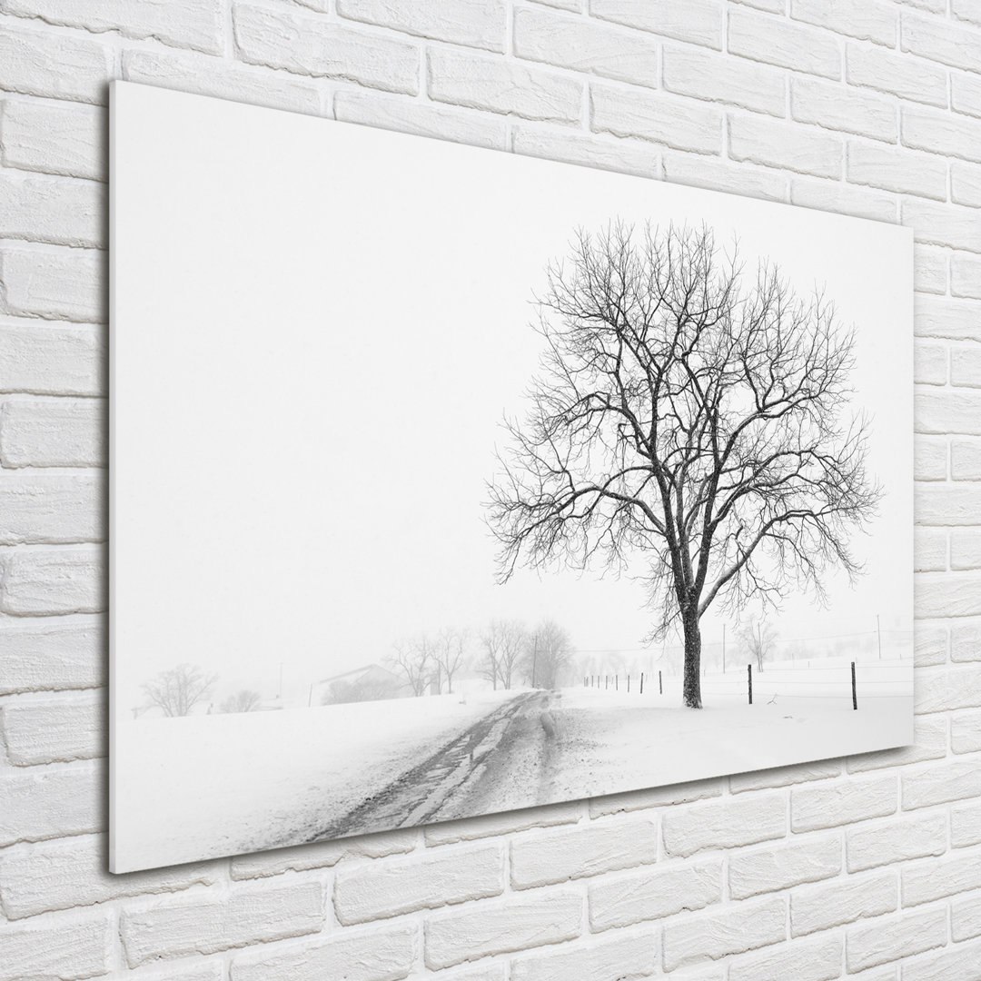 Leinwandbild Schnee-Pfad-Landschaft