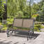 Banc d'extérieur, banc de patio avec structure en acier, banc de style contemporain pour l'intérieur et l'extérieur