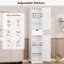 Armoire de rangement pour salle de bain étroite 67 po, 2 portes, 1 tiroir avec tablettes réglables, armoire à linge verticale pour petits espaces