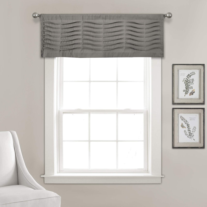 Tailored Window Valance, Dark Gray