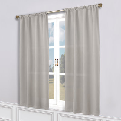 Millendon Energy Saving Modern Polyester Grommet Room Darkening Curtain Pair