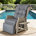 Grey with Beige Wicker