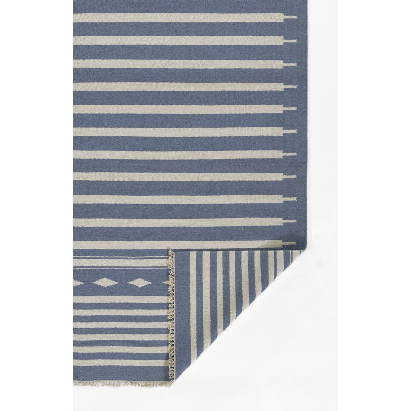 Thompson Wool Geometric Area Rug in Light Blue, Rectangle 2' X 3'
