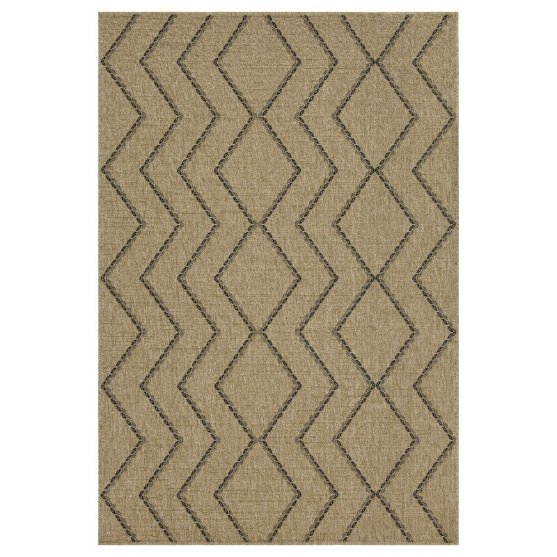 Earth GC_NTL1010 Black Indoor/Outdoor Area Rug, Rectangle 7'10" x 10'3"
