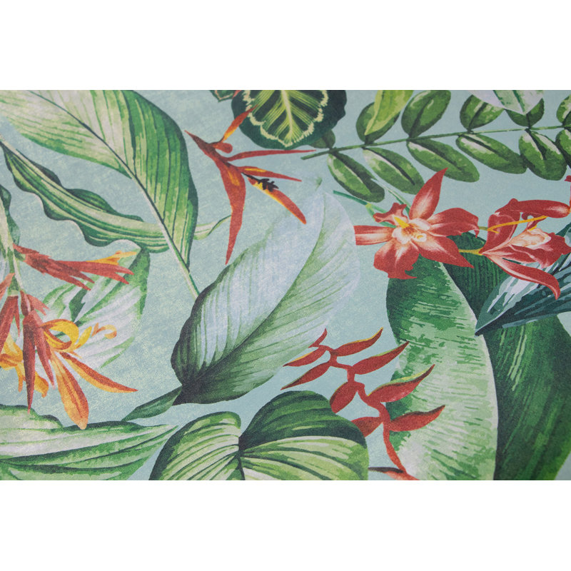 Auhert Kiribati Floral Inspired 8.5 m x 70cm Wallpaper Rol, Blue Banana