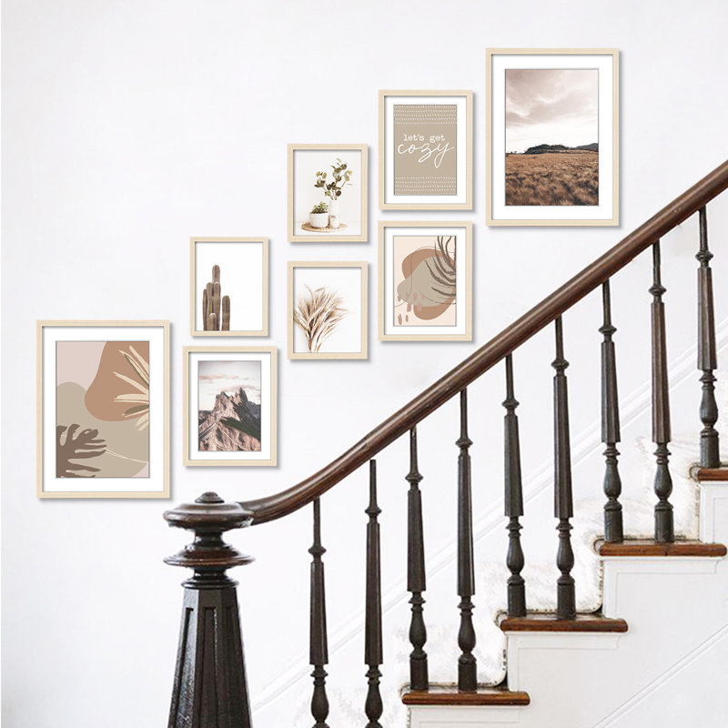 Shivangi 8 Pack  Neutral Gallery Picture Frame Set -Assorted Size Two 11x14, Three 8x10, Three 6x8