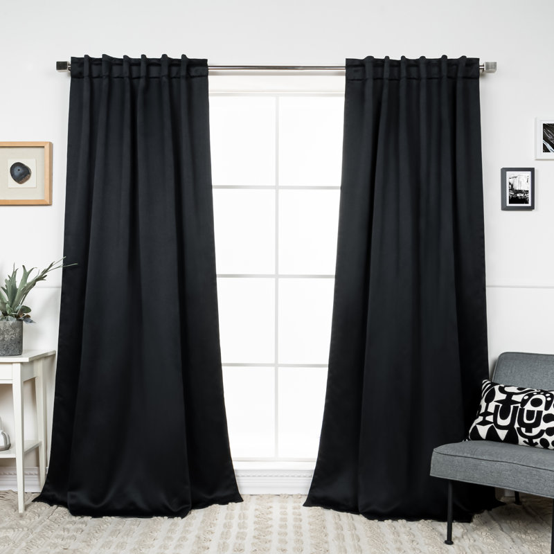 Blackout Single Curtain Panel, Black, 52" W x 96" L