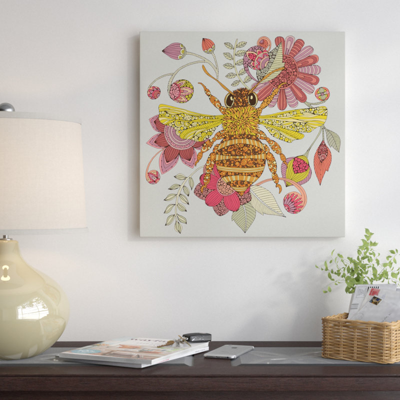 «The Bee», reproduction d'impression sur toile tendue, H 18 po x l 18 po x P 1,5 po, Toile avec cadre noir, Pas de tapis