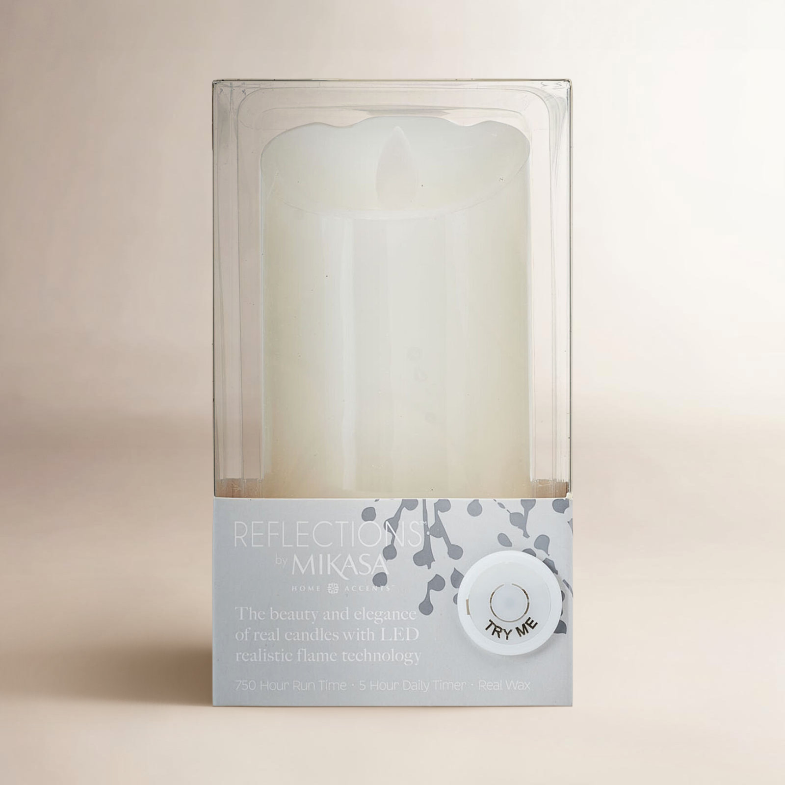 Mikasa 3 X 8-Inch Realistic Wax Pillar Candle, 6"L x 3"W