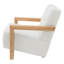 Fauteuil d'appoint Bryant en tissu bouclé ivoire avec structure en bois d'hévéa