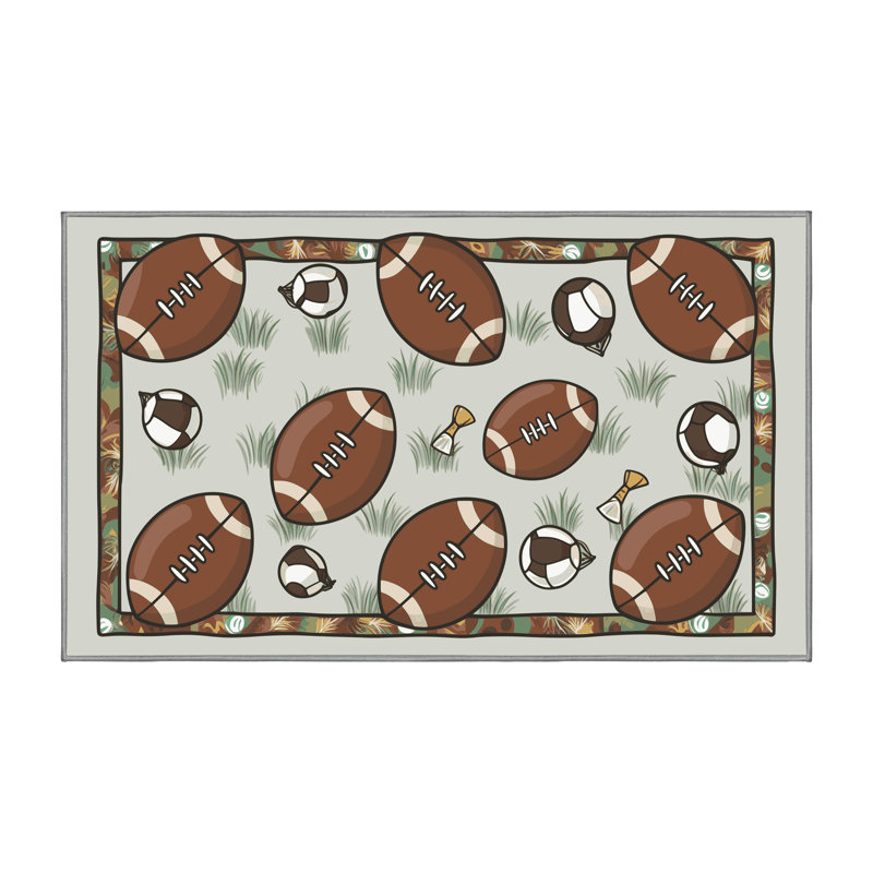 Tapis de football pour enfants Zoomie, Rectangle de 5 pi x 8 pi