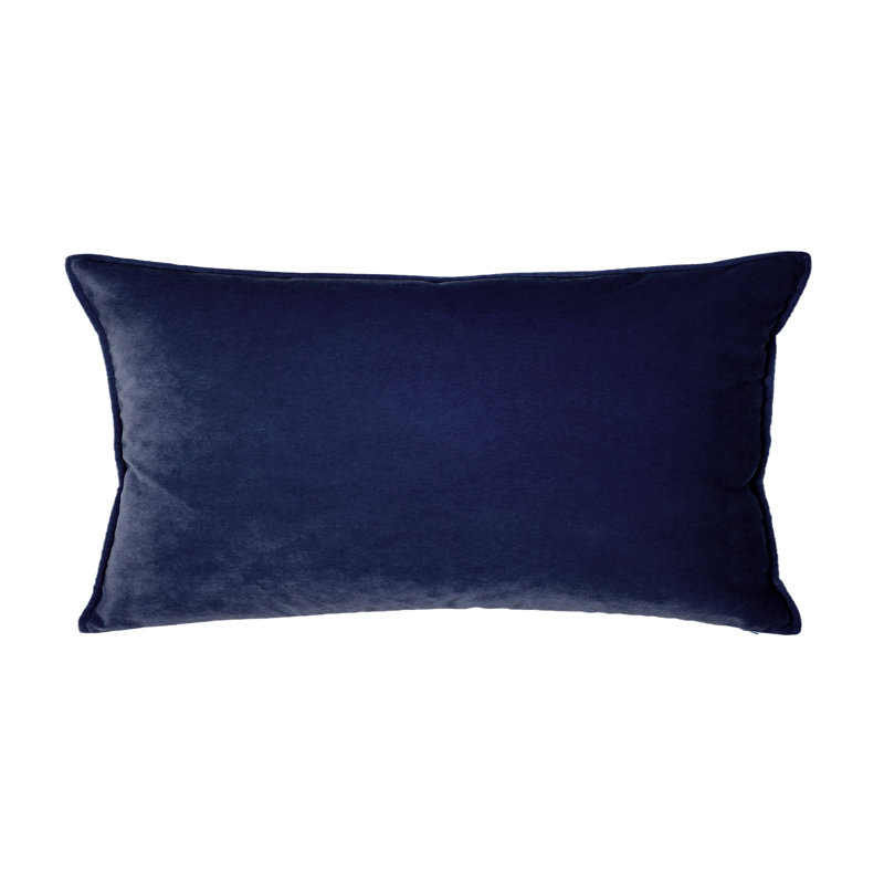 Franklin Washable Velvet Square Pillow Cover & Insert , Lapis, 12"H x 26"W