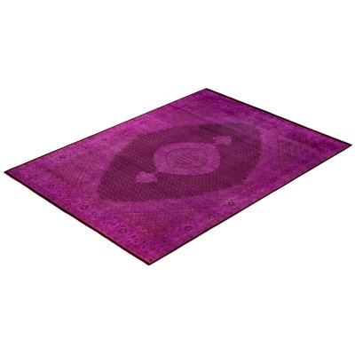 Carreon Hand-Knotted Wool Modern-Contemporary Purple Area Rug 9' 0" x 12' 2"