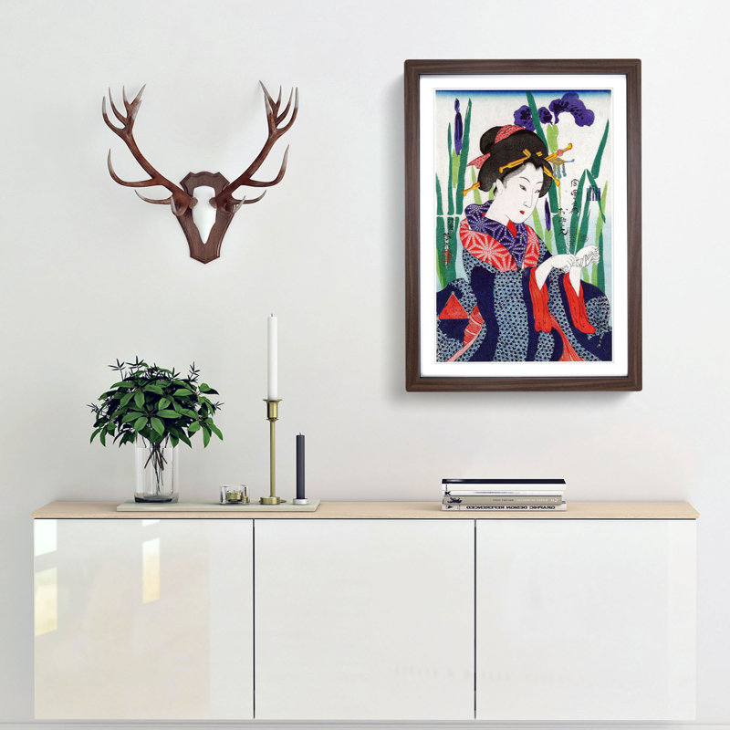 Osome by Tsukioka Yoshitoshi - Framed Print, 36cm H x 27cm W x 2cm D, Walnut Framed