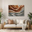 Art mural horizontal rayé horizontal gris clair en métal brun-1348279690