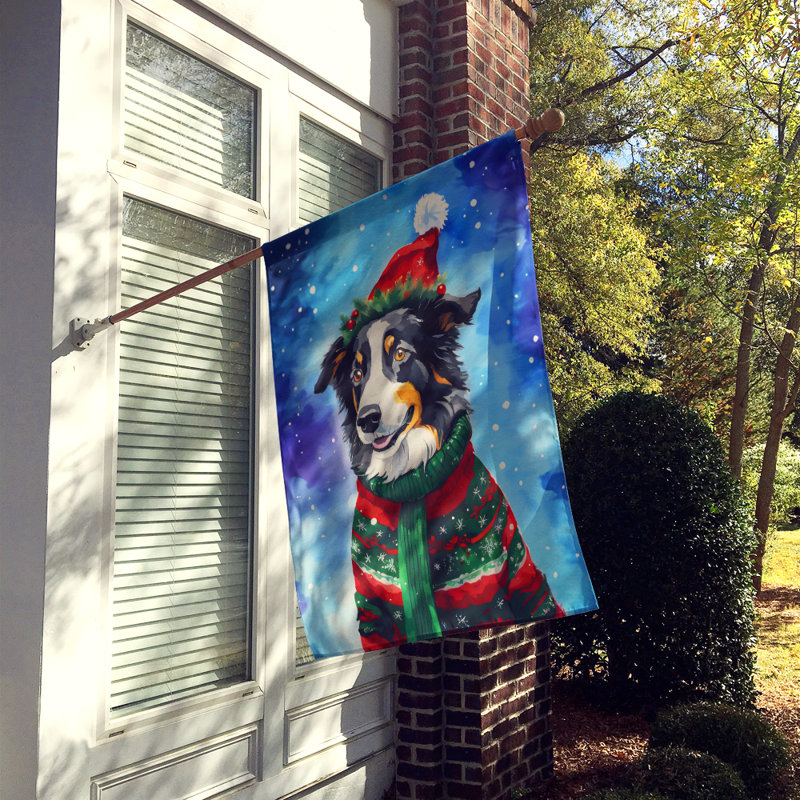 Drapeau de Noël Border Collie, H 40 po x l 28 po