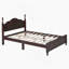 Ensemble de chambre à coucher 3 pièces Yareli, lit plateforme double en bois et deux tables de chevet-122531449