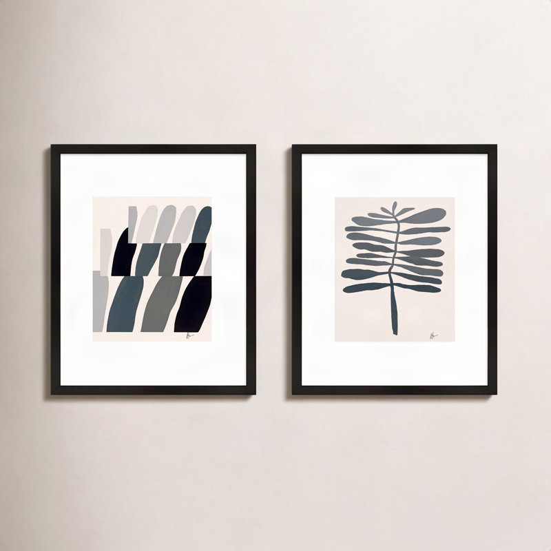 Flora 1&2 Print by Lee Lessem, 38" H x 60" W x 1.25" D, Black Framed
