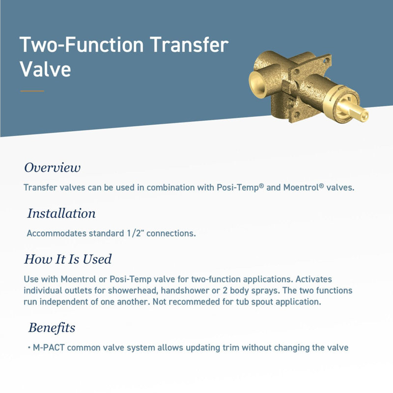 Boardwalk Transfer Valve Trim