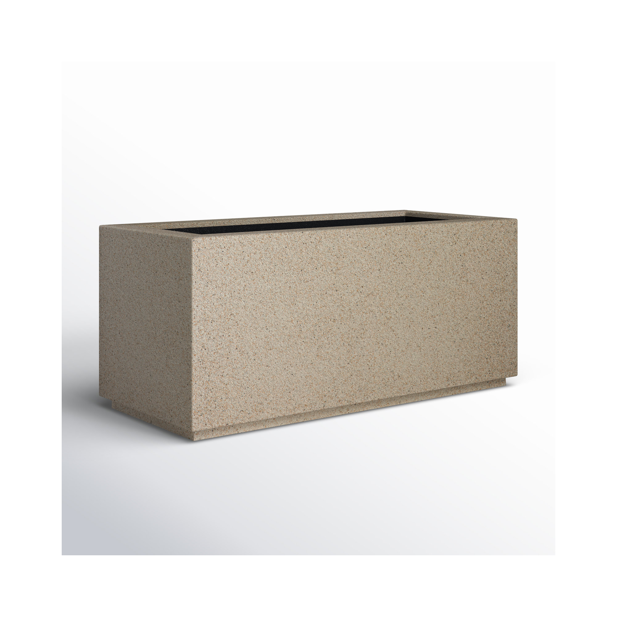 Gita Large Lightweight Outdoor 36" x 16" x 16" Trough Planter Box, Sandstone Granite