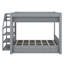 Lit superposé convertible double en bois avec escalier de rangement, table d'appoint et 3 tiroirs-225058055