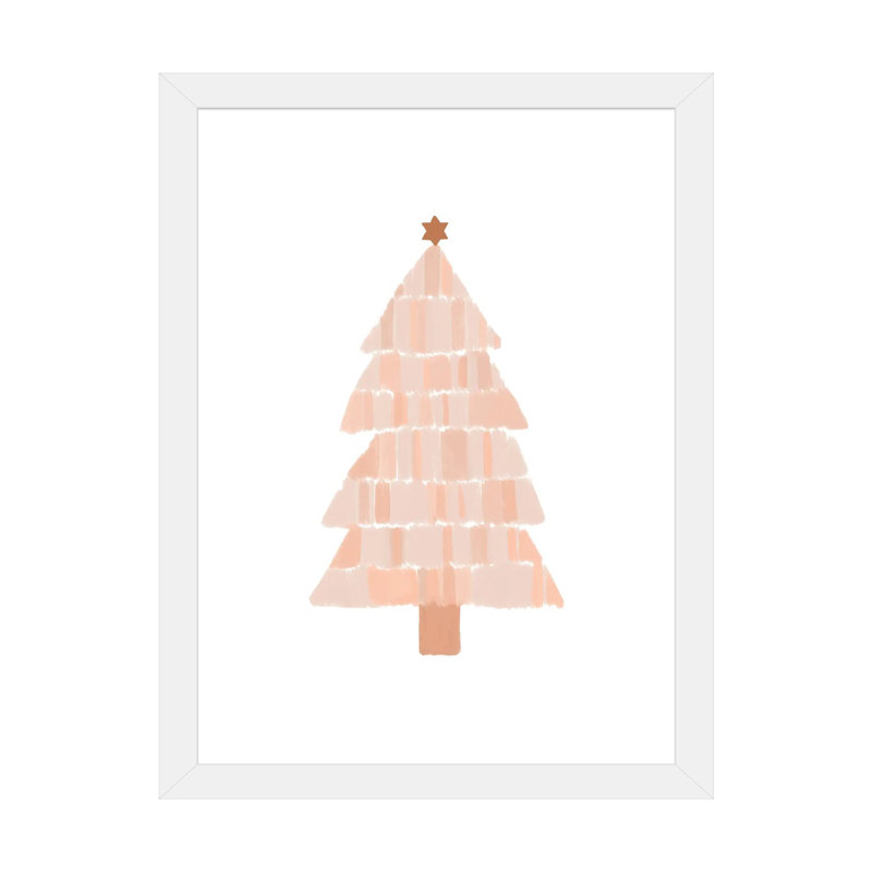 "Arbre de Noël" par Orara studio, reproduction d’art, Papier encadré blanc, Blanc, H 32 po x l 24 po x P 1 po