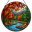 Panneau de vitrail 12 "H Autumn Landscape-604035666