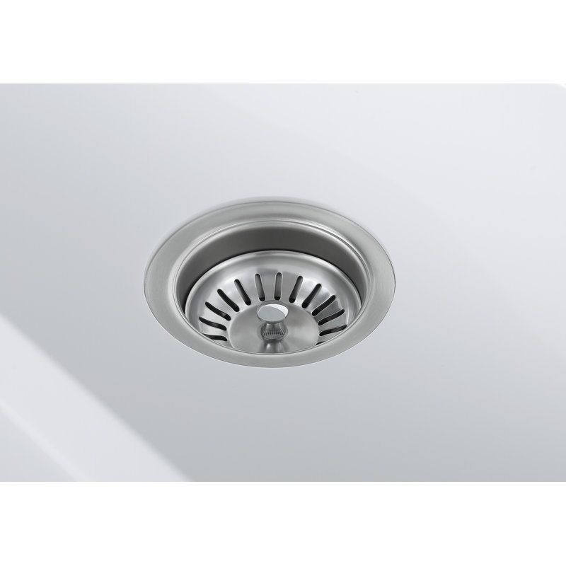 Holbrook Pure Stone 30 in. x 18 in. Single Bowl Undermount Farmhouse Kitchen Sink w/ Grid & Strainer