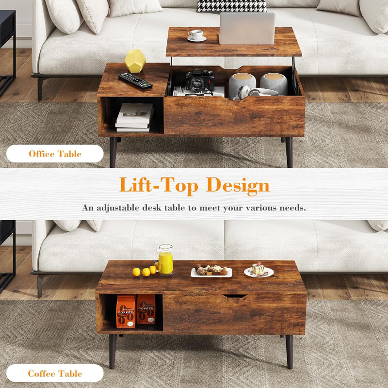 Table basse Morrowville, Brun foncé