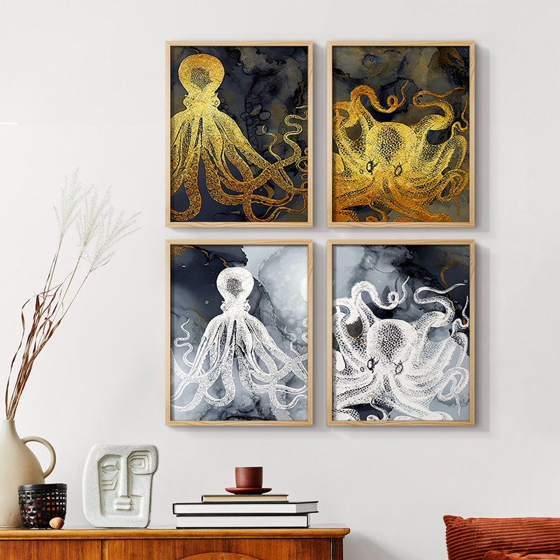 «Lake Como Garden», ensemble de 4 reproductions encadrées