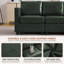 Ensemble de canapé modulaire en similicuir avec repose-pieds de rangement - 1 siège + repose-pieds-130065507-130065509