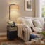 Lampe sur pied 63,19 "avec table et table de bout à double abat-jour en osier télécommandée-752789519