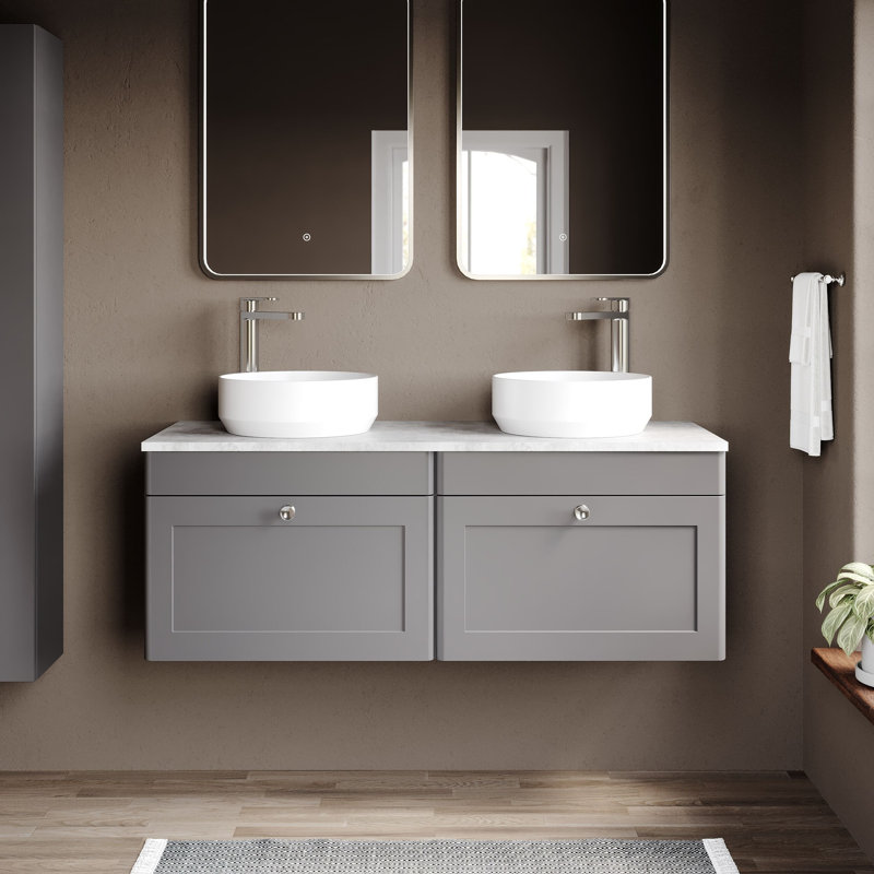 Classique Bathroom Vanity, Satin Grey, 121cm W