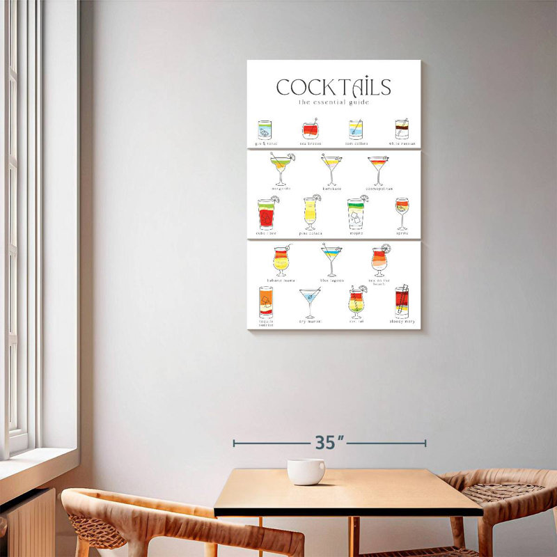 Yarlin Cocktail Guide Chart, 57" H x 36" W