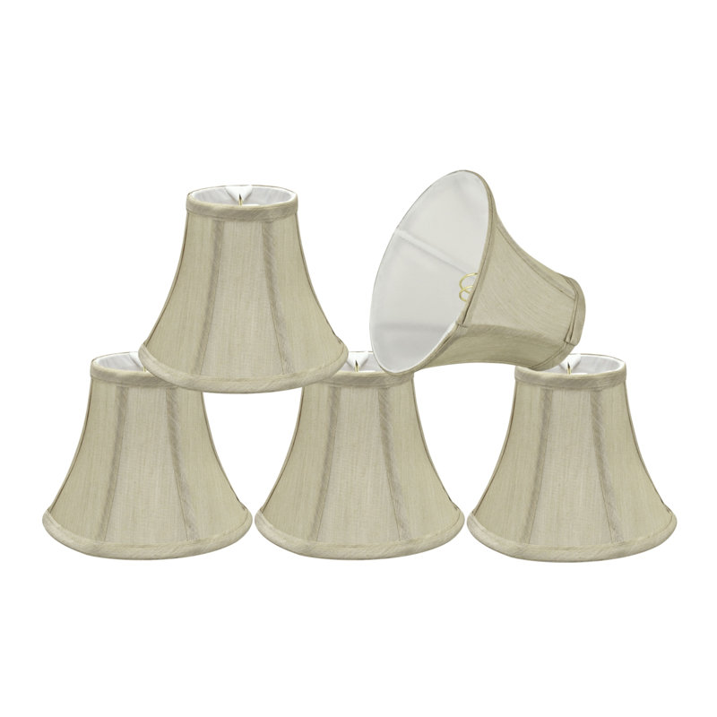 Abat-jour cloche en Similisoie en soie de 5 po (attache), Beige