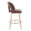 Ensemble de tabouret de bar pivotant contemporain avec revêtement en velours et repose-pieds doré-129454183
