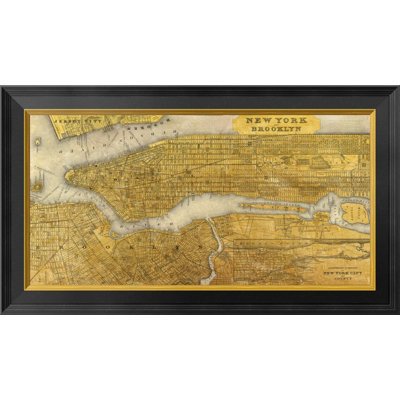 Gilded Map Of NYC by Joannoo - Graphic Art