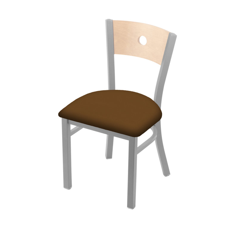 Chaise 630 Voltaire, Chêne Naturel, Vinyle - Chaume de galop, Nickel anodisé