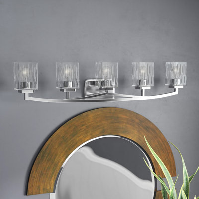 Vandoren 5-Light Dimmable Vanity Light with Chiseled Glass Shades 