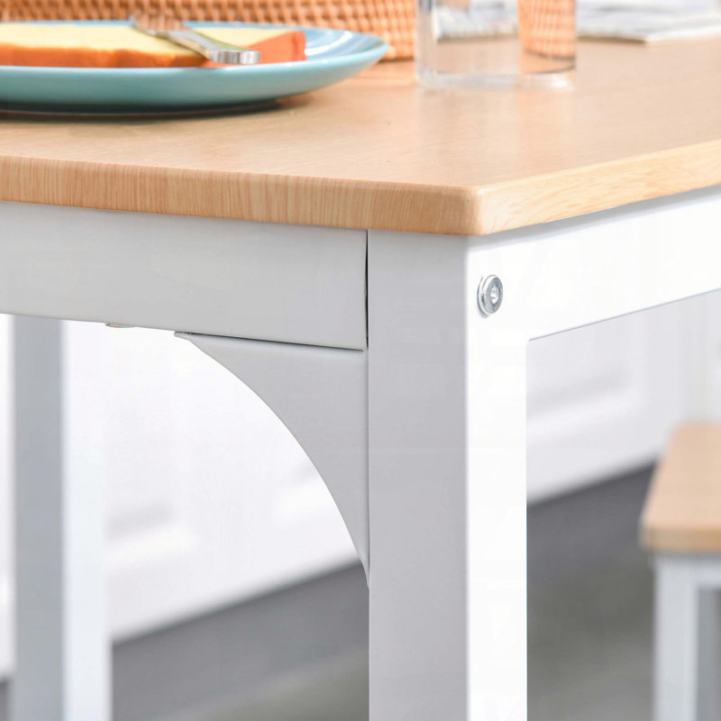 Ensemble de table de salle à manger 3 pièces avec 2 chaises - Style maison de campagne