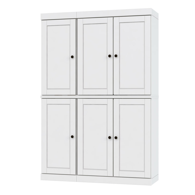 Nicu 100% Solid Wood Tall Kitchen Pantry Cabinet with Doors, Adjustable Shelves, Modular Kitchen Storage Cabinet, 48.5" W x 71.5" H