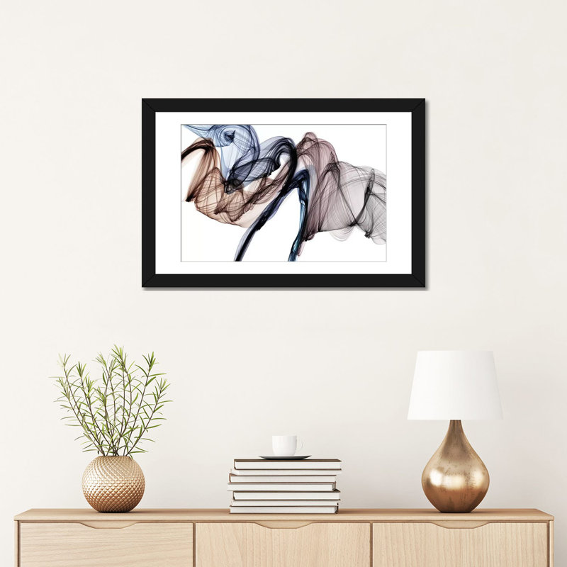 « the invisible world mouvement i », impression sur toile, H 24 po x l 32 po x P 1 po, Papier d'art encadré noir, Blanc