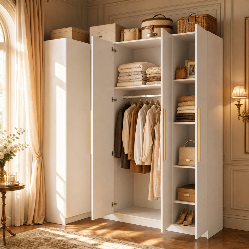 Ensemble de garde-robe | Garde-robe de coin 3 portes + garde-robe de coin 2 portes