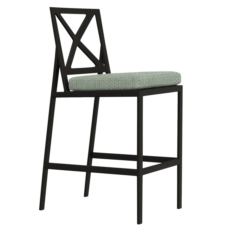 Marin Outdoor Bar Stool, Sahara Cafe, Carbon Black, 32"