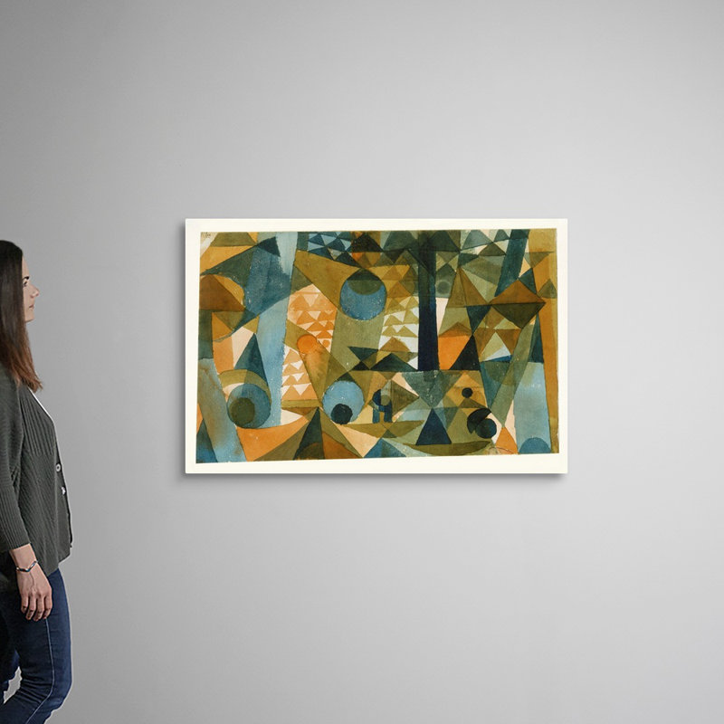 Reproduction d’art sur toile, "composition" par Paul Klee, Toile tendue, H 32 po x l 48 po x P 1,25 po