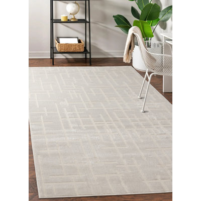 Tapis crème à rayures neutres