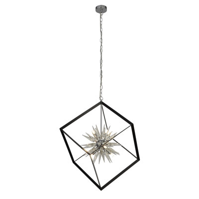 Cheryll 6 - Light Chrome Square/Rectangle Pendant